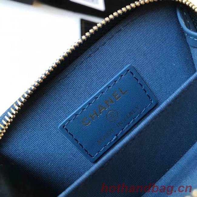 Chanel card holder Calfskin AP1650 blue