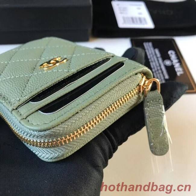 Chanel card holder Calfskin AP1650 green