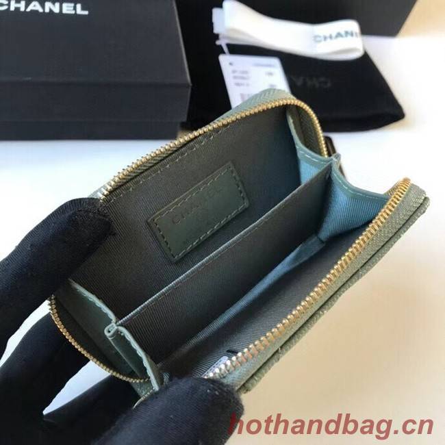 Chanel card holder Calfskin AP1650 green