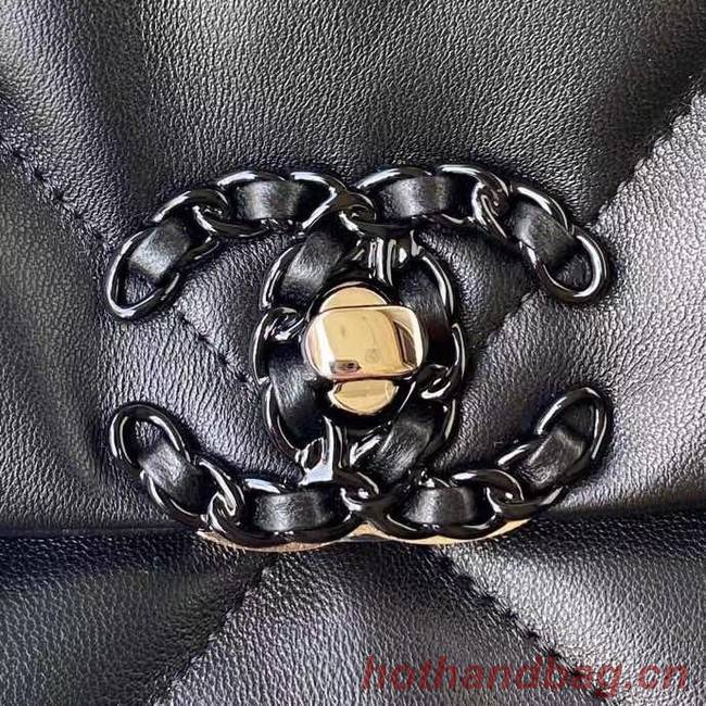 CHANEL Lambskin 19 Flap Bag AS1160 AS1161 black