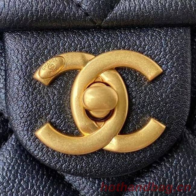 Chanel Flap Shoulder Bag Grained Calfskin AS2855 pearl black