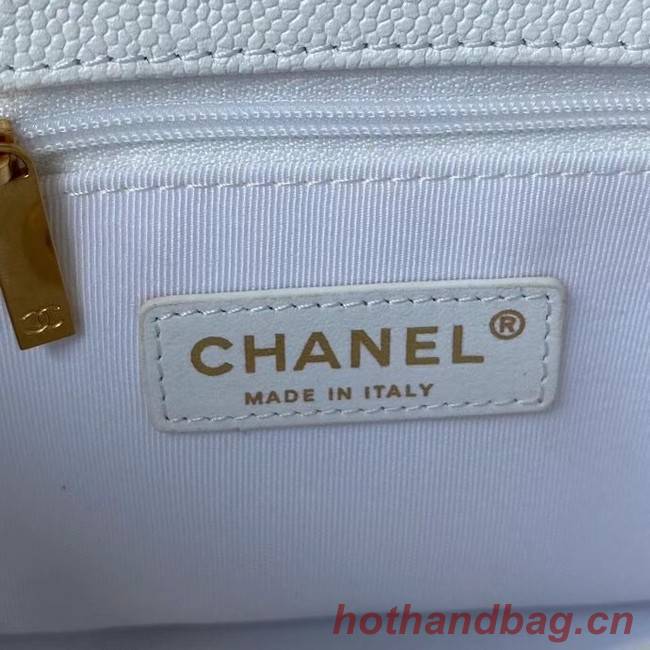 Chanel Flap Shoulder Bag Grained Calfskin AS2855 white 