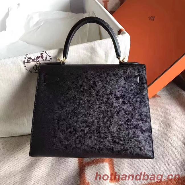 Hermes Kelly 25cm Tote Bag Original Epsom Leather Bag KL25 Black