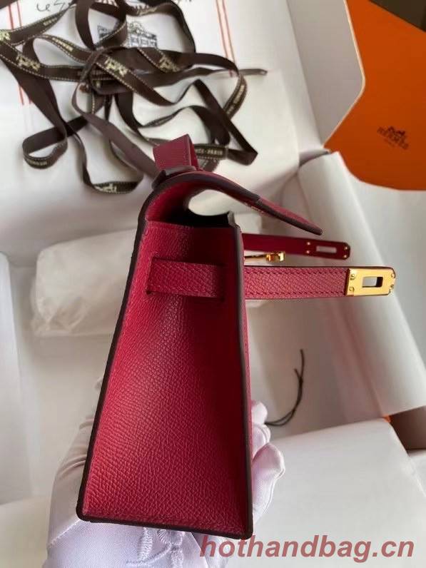 Hermes Original Epsom Leather KEL2278 purplish&gold-Tone Metal