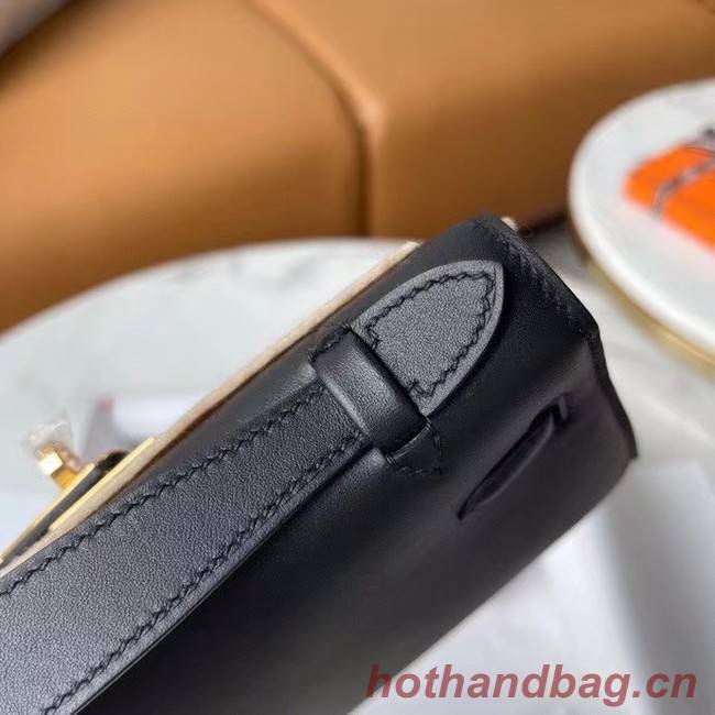 Hermes Original swift Leather KEL2278 black&gold-Tone Metal