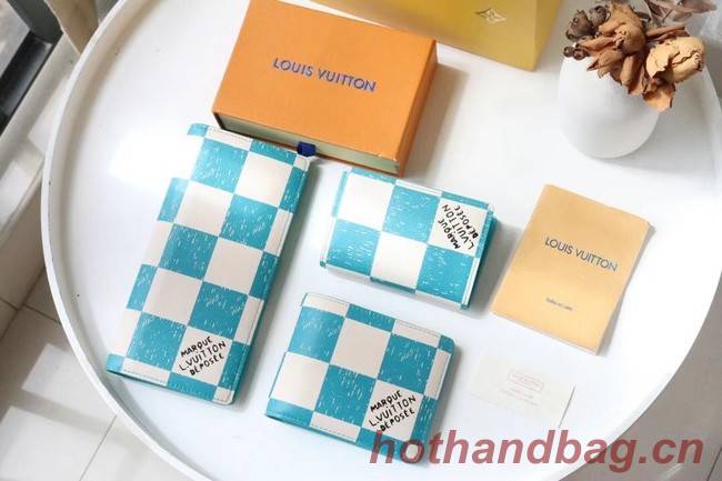 Louis Vuitton BRAZZA WALLET M60494 light blue