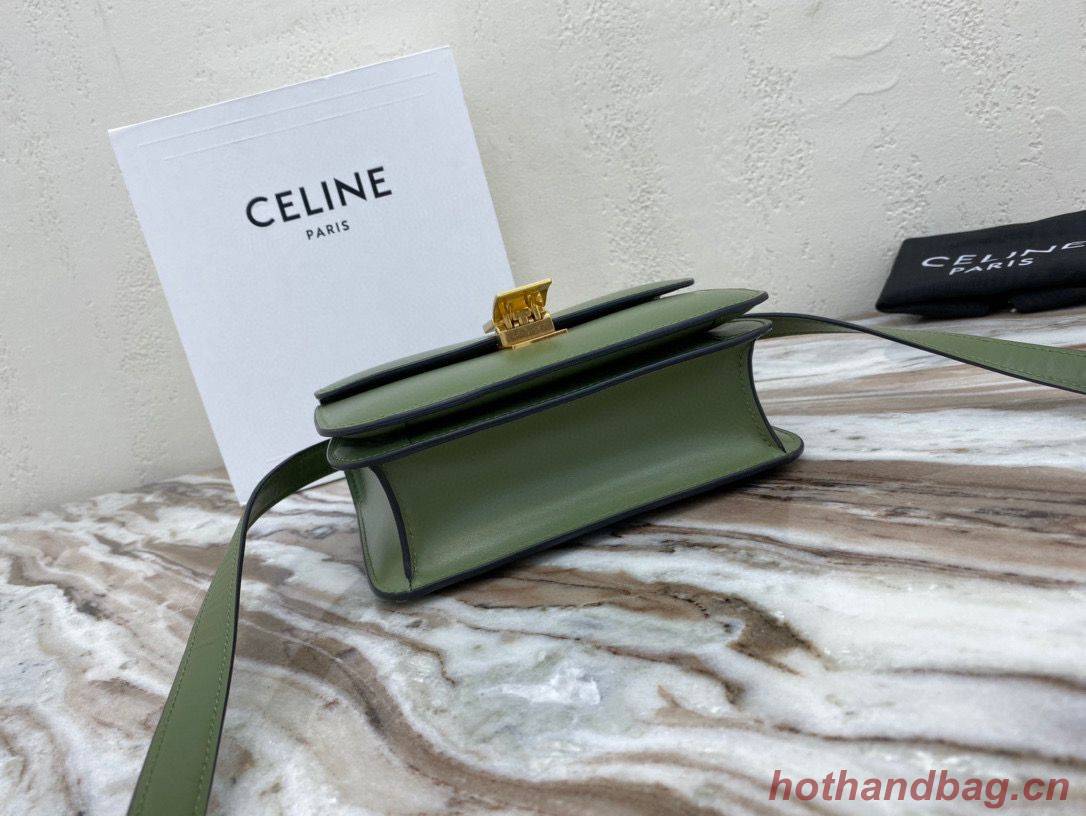 Celine Classic Box Teen Flap Bag Original Calfskin Leather 3379 Green