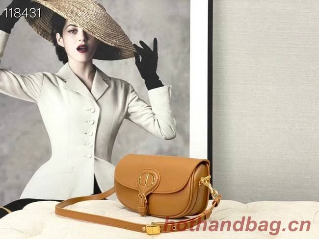 MEDIUM DIOR BOBBY BAG Warm Taupe Box Calfskin M9327 Camel