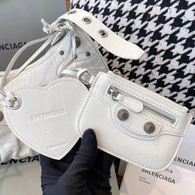 Balenciaga WOMENS LE CAGOLE MEDIUM SHOULDER BAG IN WHITE 27541