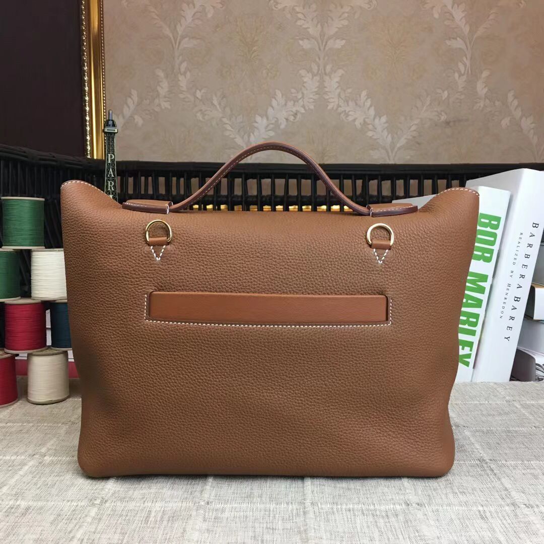 Hermes Kelly Original togo Leather Tote Bag H2424 Brown