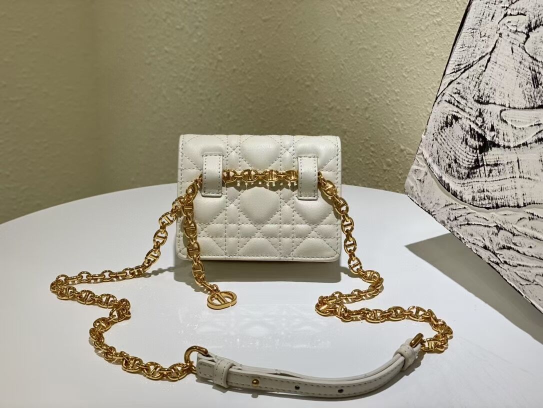 DIOR MINI BOBBY BAG Gradient Cannage Lambskin C0952 white