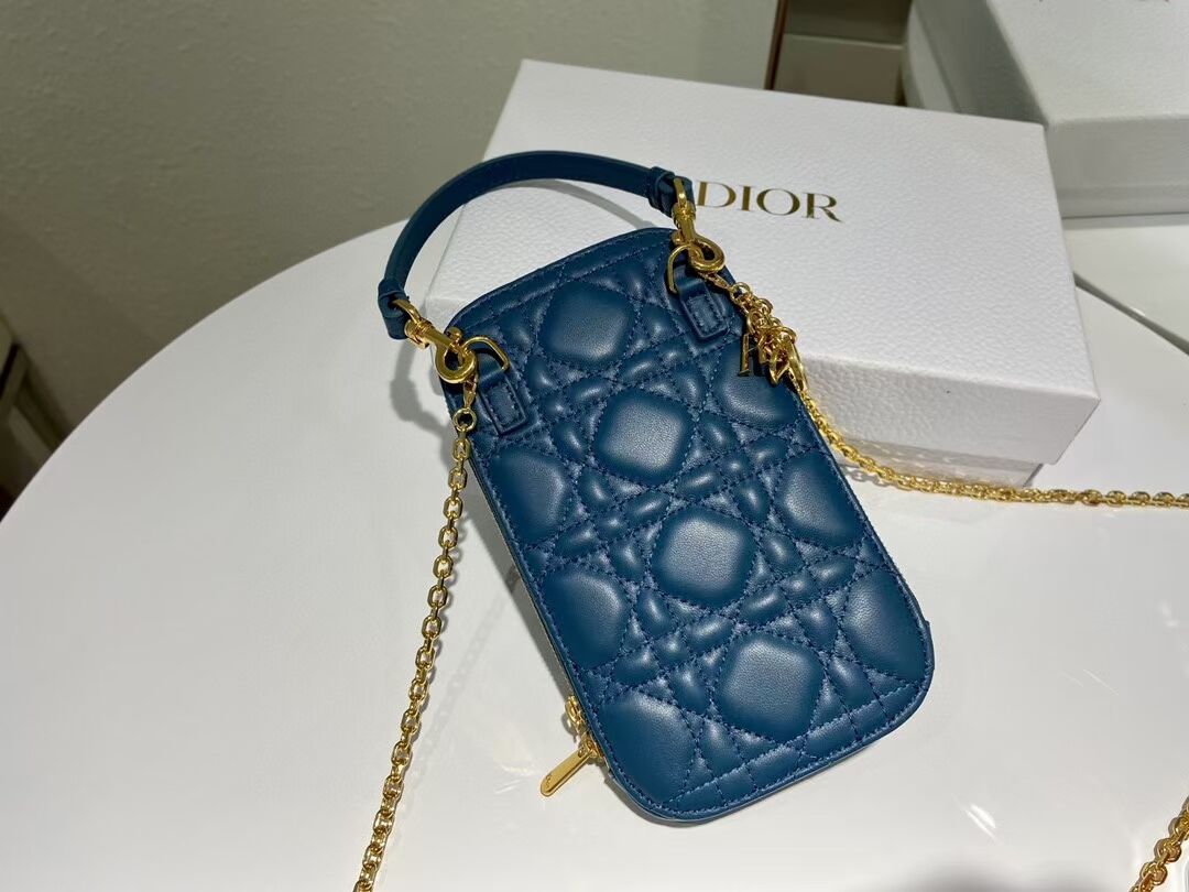 DIOR MINI BOBBY BAG Gradient Cannage Lambskin C0955 blue