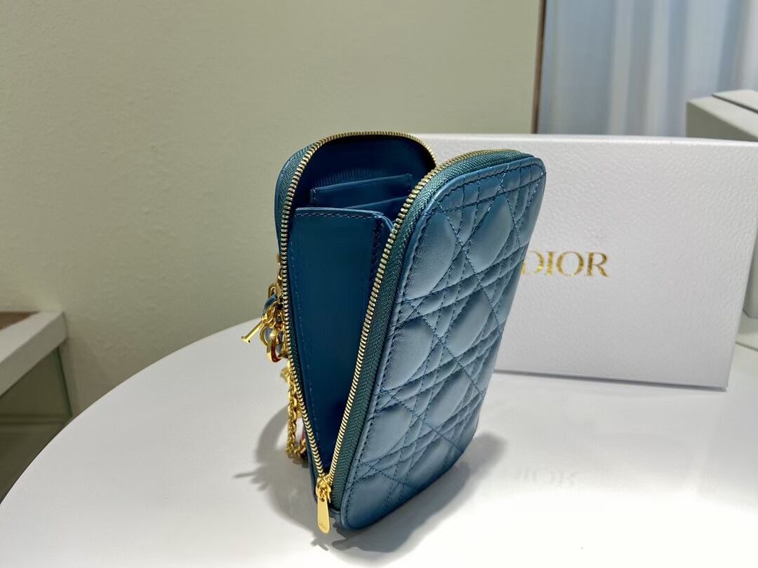 DIOR MINI BOBBY BAG Gradient Cannage Lambskin C0955 blue