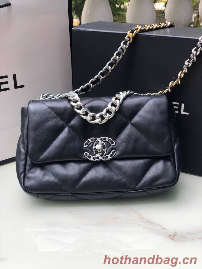 CHANEL Lambskin 19 Flap Bag AS1160 black