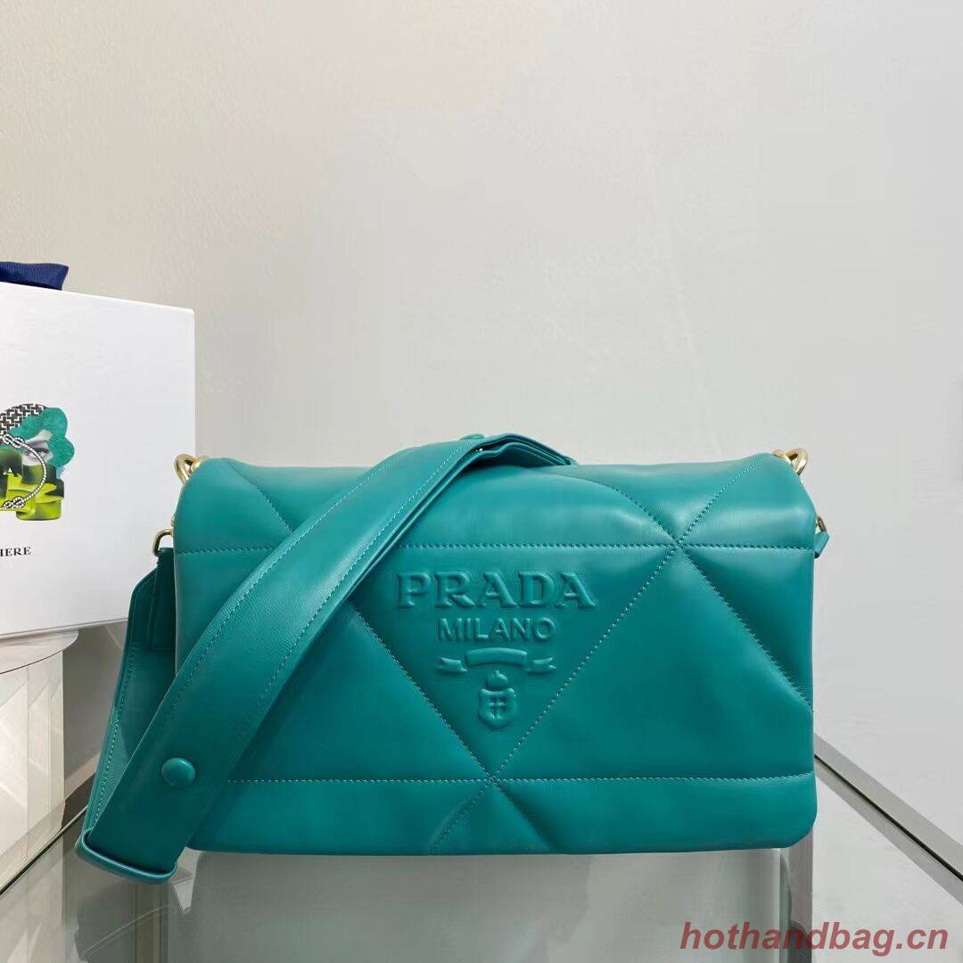 Prada Padded nappa leather shoulder bag 1BD306 blue