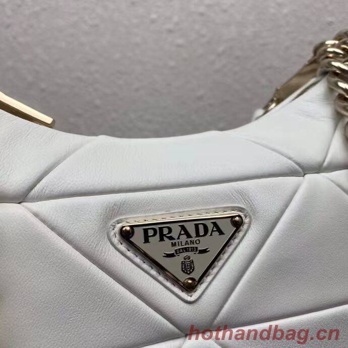 Prada System nappa leather patchwork shoulder bag 1AC151 WHITE