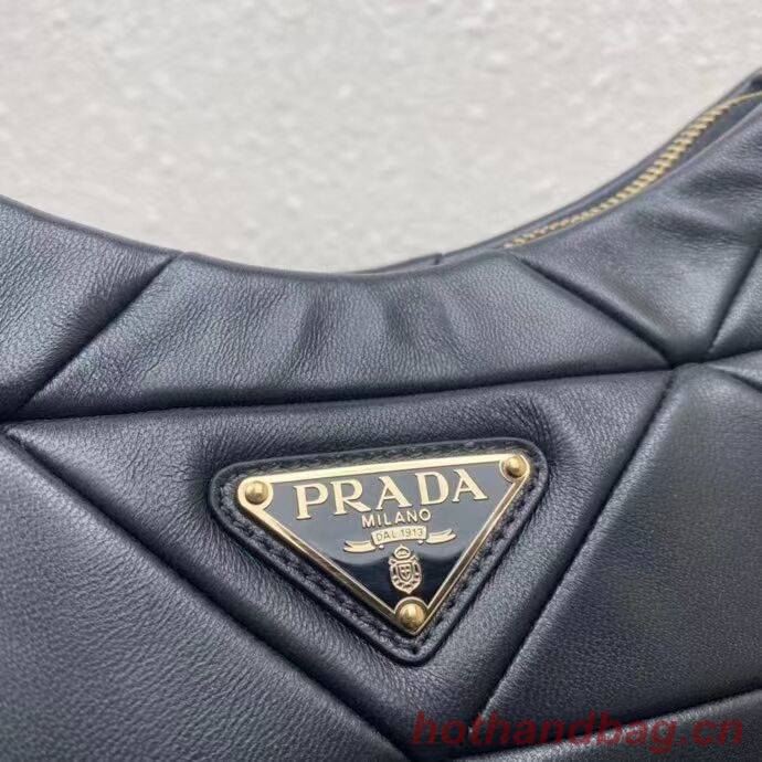 Prada System nappa leather patchwork shoulder bag 1AC151 black