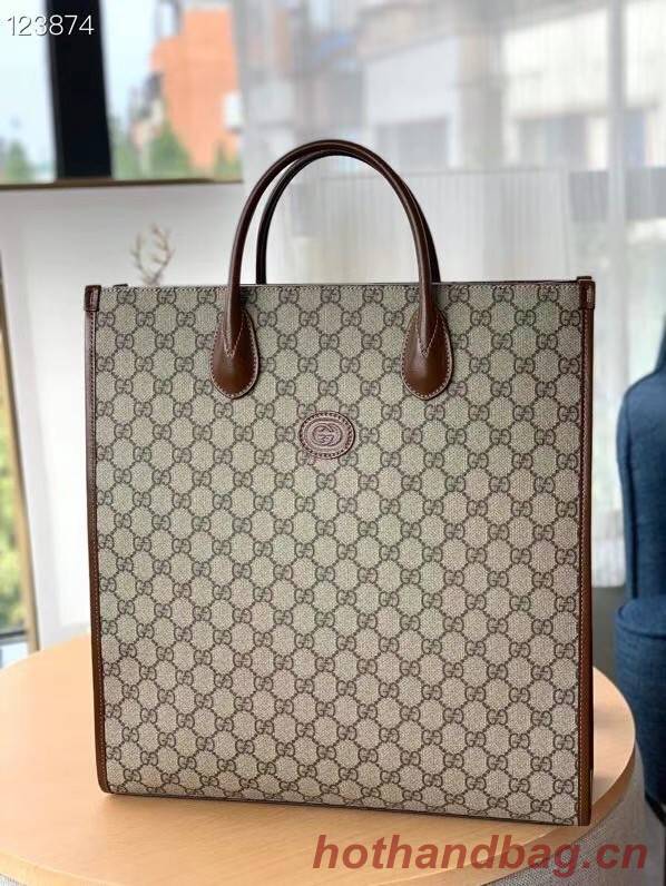 Gucci Medium tote with Interlocking G 674155 brown