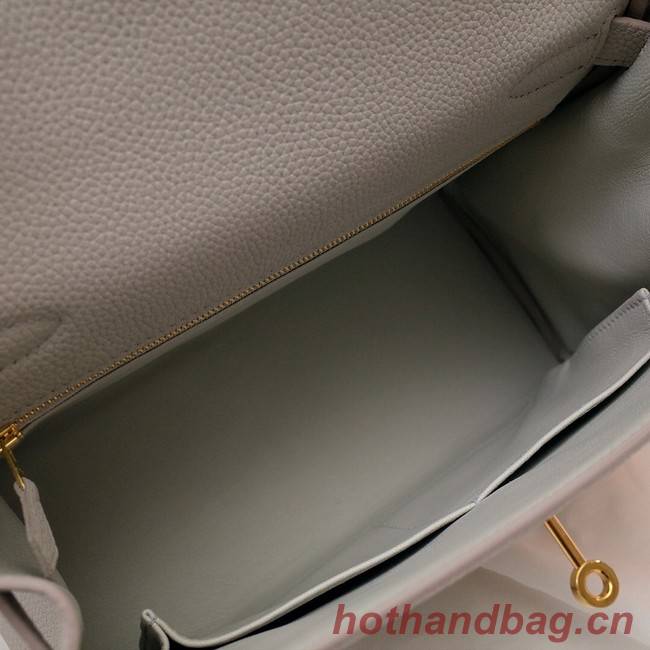 Hermes Kelly Shoulder Bag Original TOGO Leather KY3255 Pearl grey