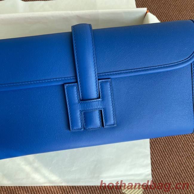 Hermes Original jige swift Leather Clutch 37088 Electro optic blue