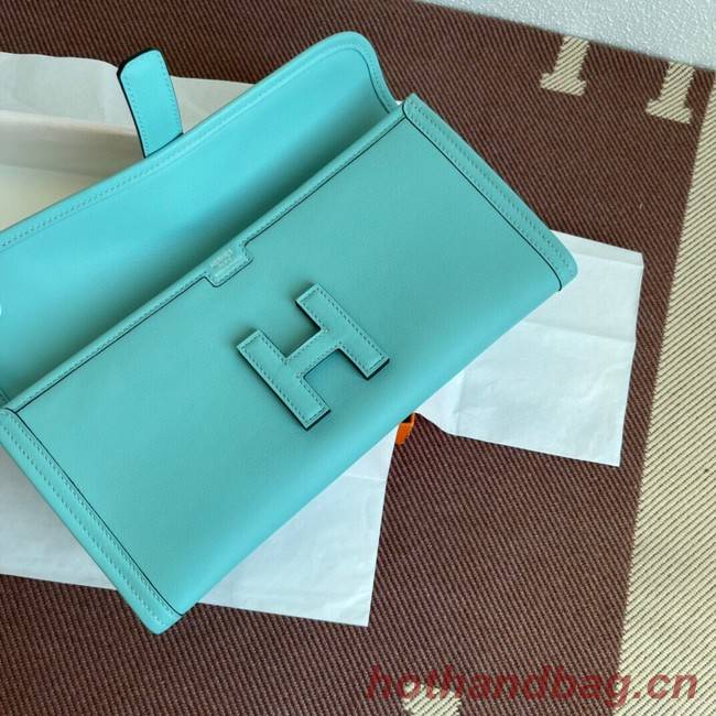 Hermes Original jige swift Leather Clutch 37088 light blue