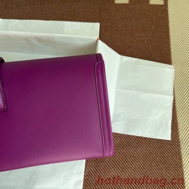 Hermes Original jige swift Leather Clutch 37088 purple