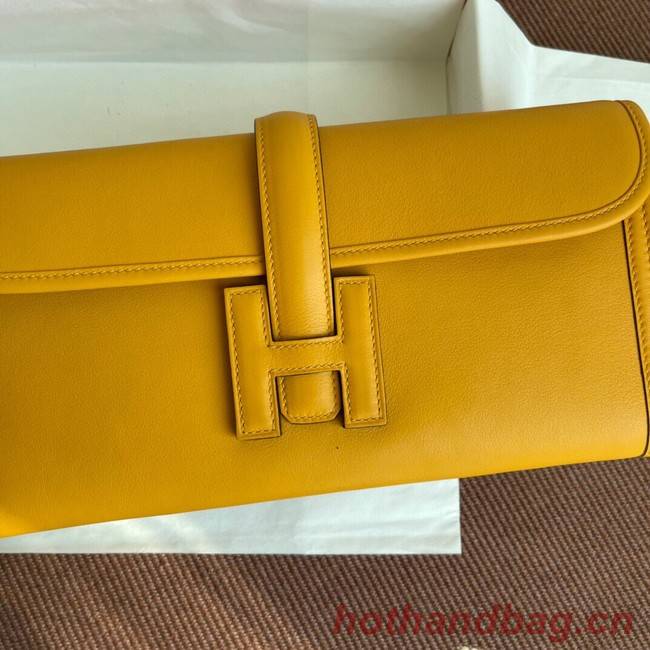 Hermes Original jige swift Leather Clutch 37088 yellow