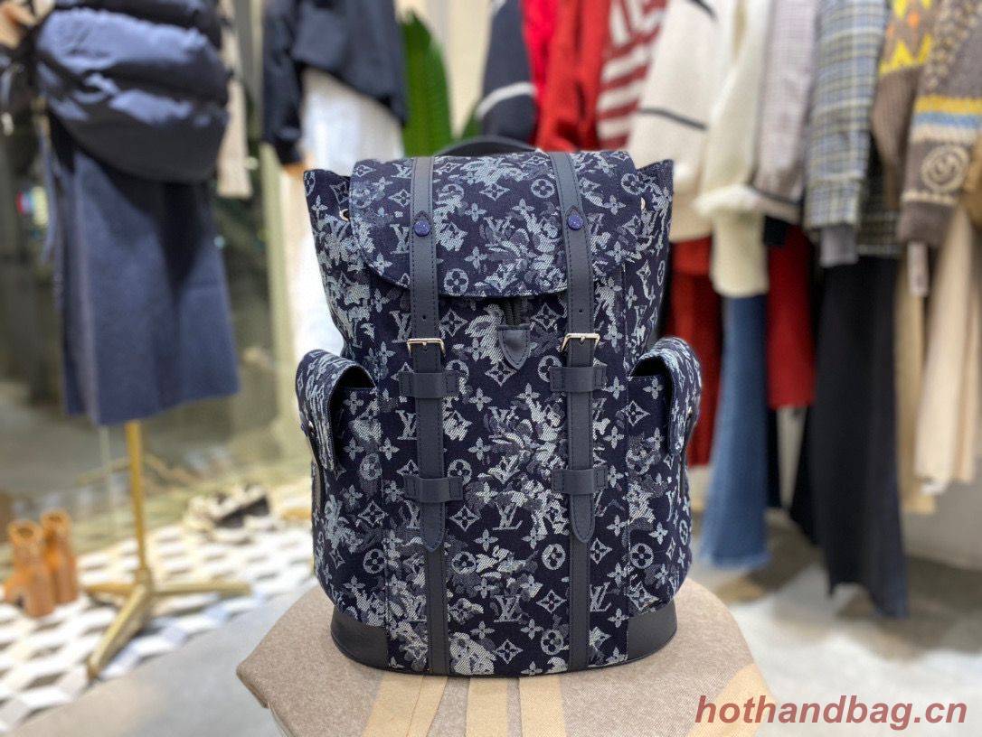 Louis Vuitton Monogram Tapestry Denim Backpack M57280 Dark Blue