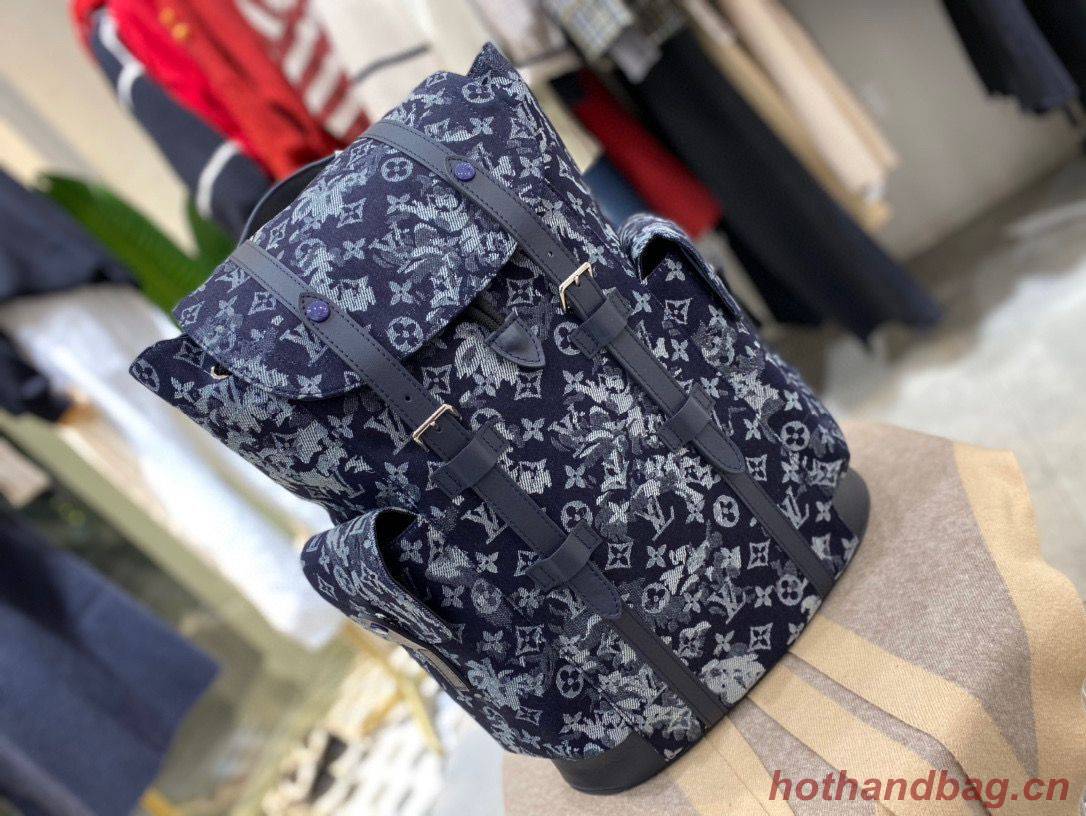 Louis Vuitton Monogram Tapestry Denim Backpack M57280 Dark Blue