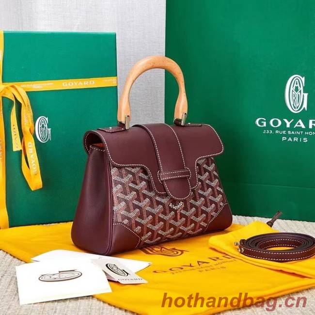 Goyard Calfskin Leather saigon mini Tote Bag 9955 Wine