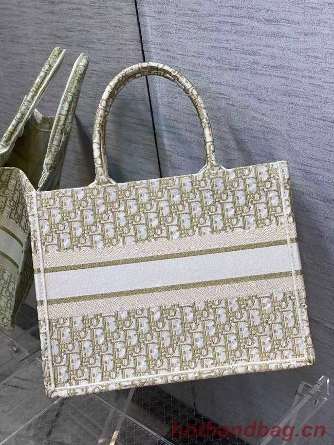 SMALL DIOR BOOK TOTE Embroidery C1287-9 cream