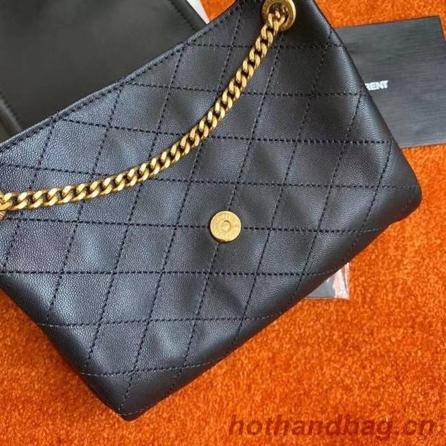 YSL MONOGRAM MINI NOLITA IN LAME LEATHER 672738 BLACK