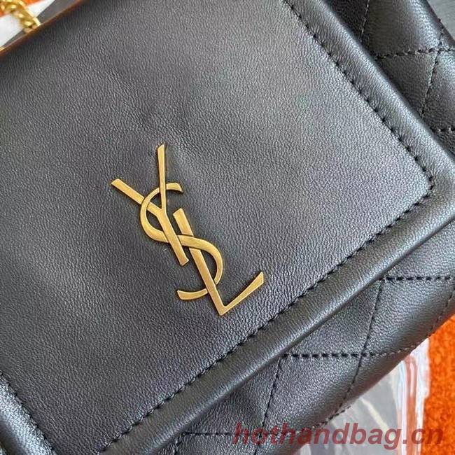 YSL MONOGRAM MINI NOLITA IN LAME LEATHER 672738 BLACK