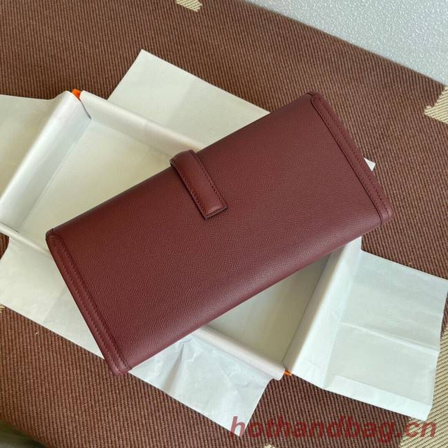 Hermes Original Espom Leather Clutch 37088 claret