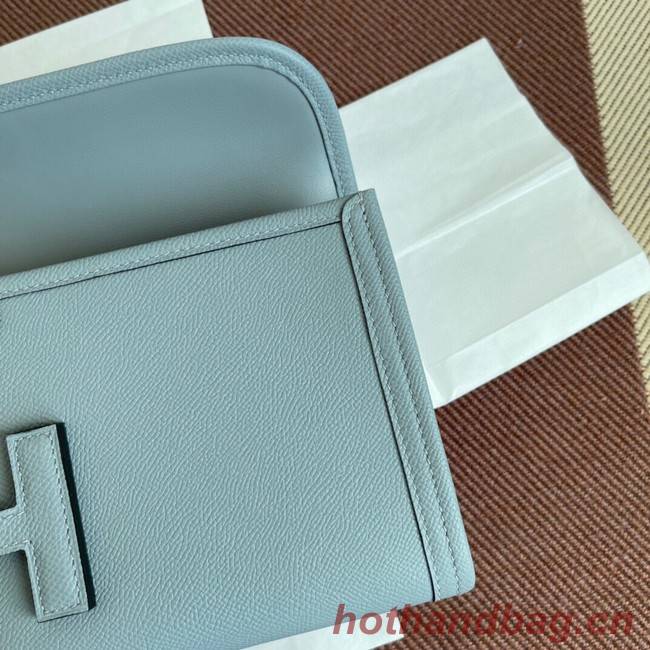 Hermes Original Espom Leather Clutch 37088 light blue