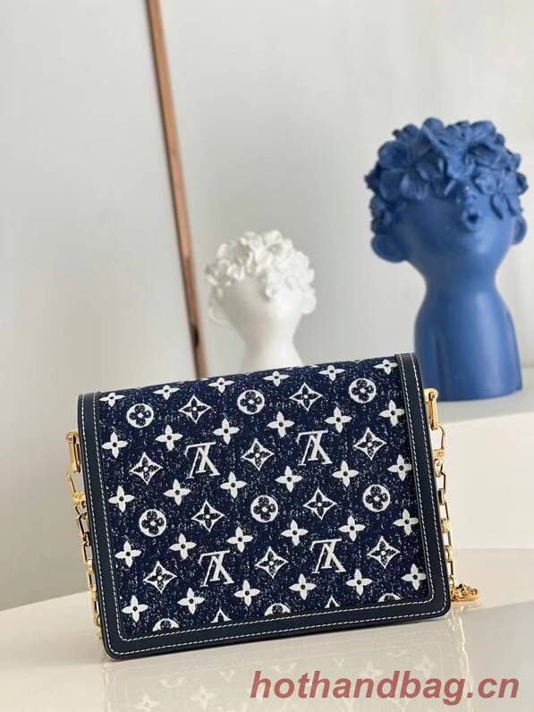 Louis Vuitton Monogram denim DAUPHINE MM M59483 Navy Blue