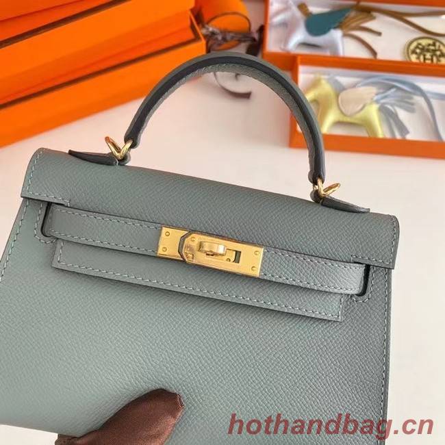 Hermes Kelly 19cm Shoulder Bags Epsom Leather KL19 Gold hardware Almond green