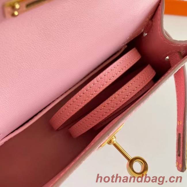 Hermes Kelly 19cm Shoulder Bags Epsom Leather KL19 Gold hardware pink