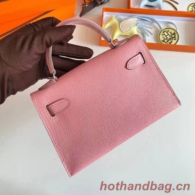 Hermes Kelly 19cm Shoulder Bags Epsom Leather KL19 Silver hardware pink