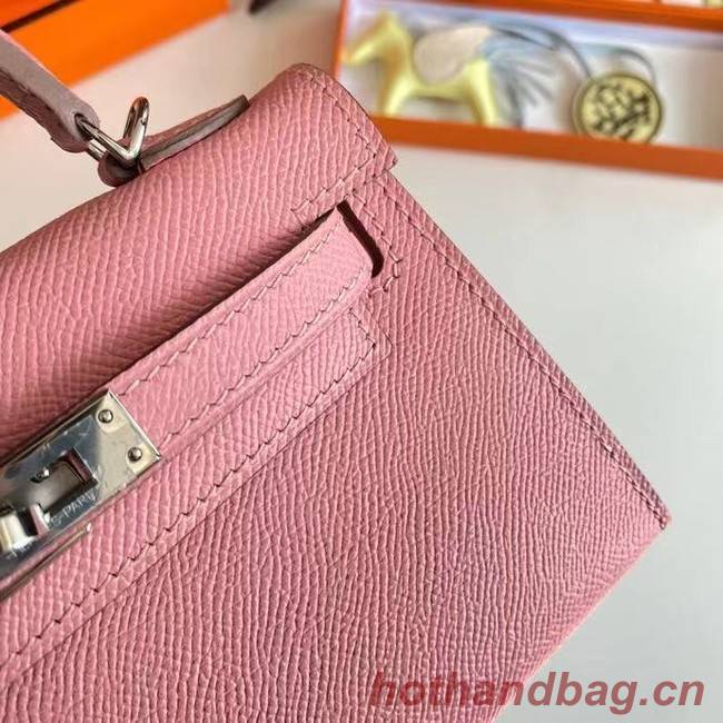 Hermes Kelly 19cm Shoulder Bags Epsom Leather KL19 Silver hardware pink