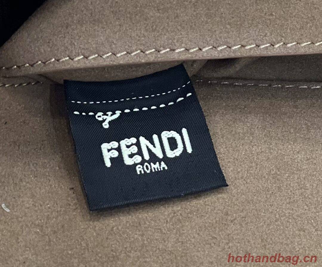 FENDI MIDI BAGUETTE CHAIN FF fabric bag 8BR793 Beige