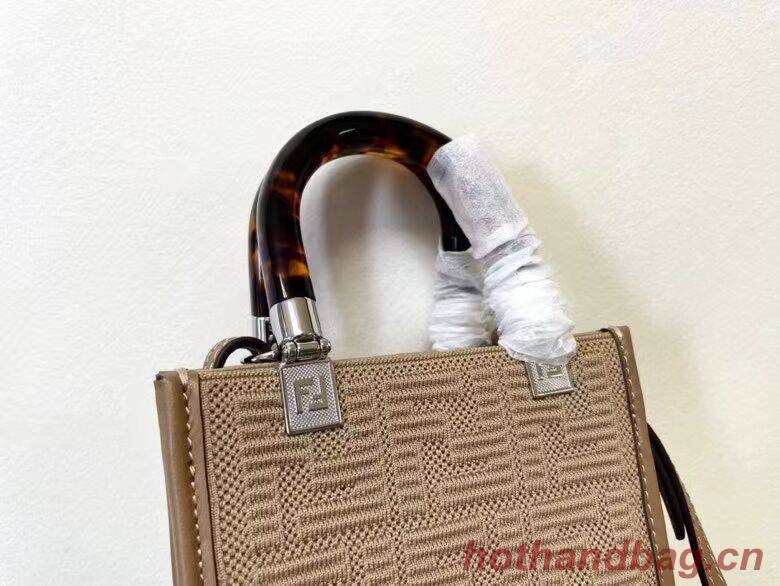 FENDI MINI SUNSHINE SHOPPER FF fabric mini-bag 8BS051AG Beige