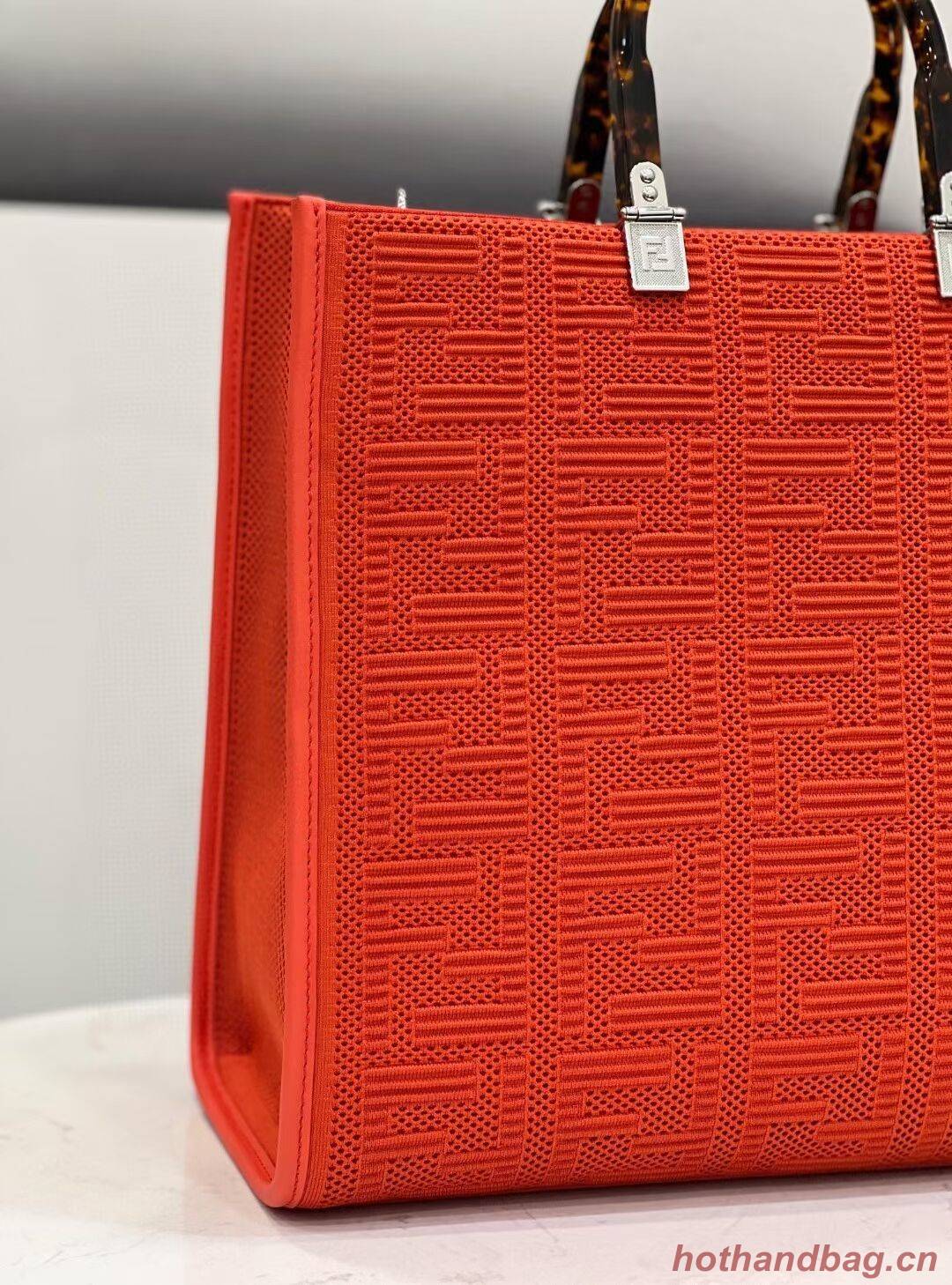 FENDI SUNSHINE MEDIUM FF fabric shopper 8BH386A red 