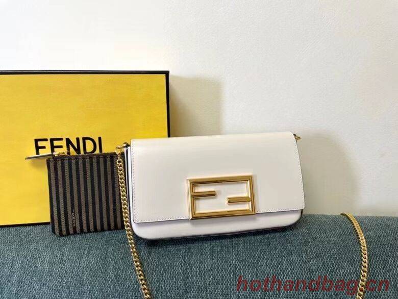 FENDI WALLET ON CHAIN WITH POUCHES leather mini-bag 8BS032 white