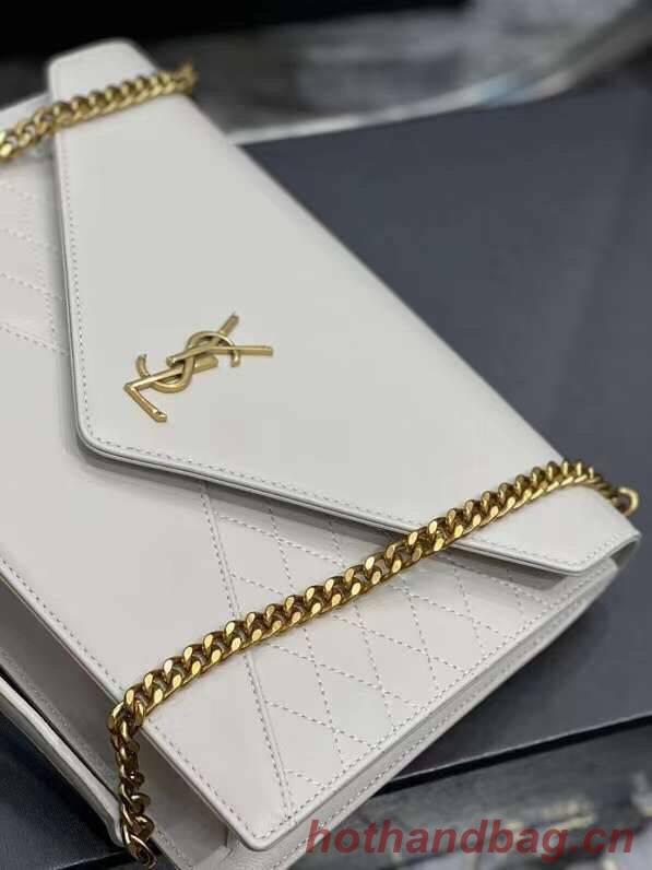 YSL GABY CHAIN BAG IN VINTAGE LAMBSKIN 668864 white