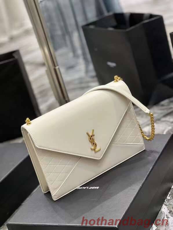 YSL GABY CHAIN BAG IN VINTAGE LAMBSKIN 668864 white