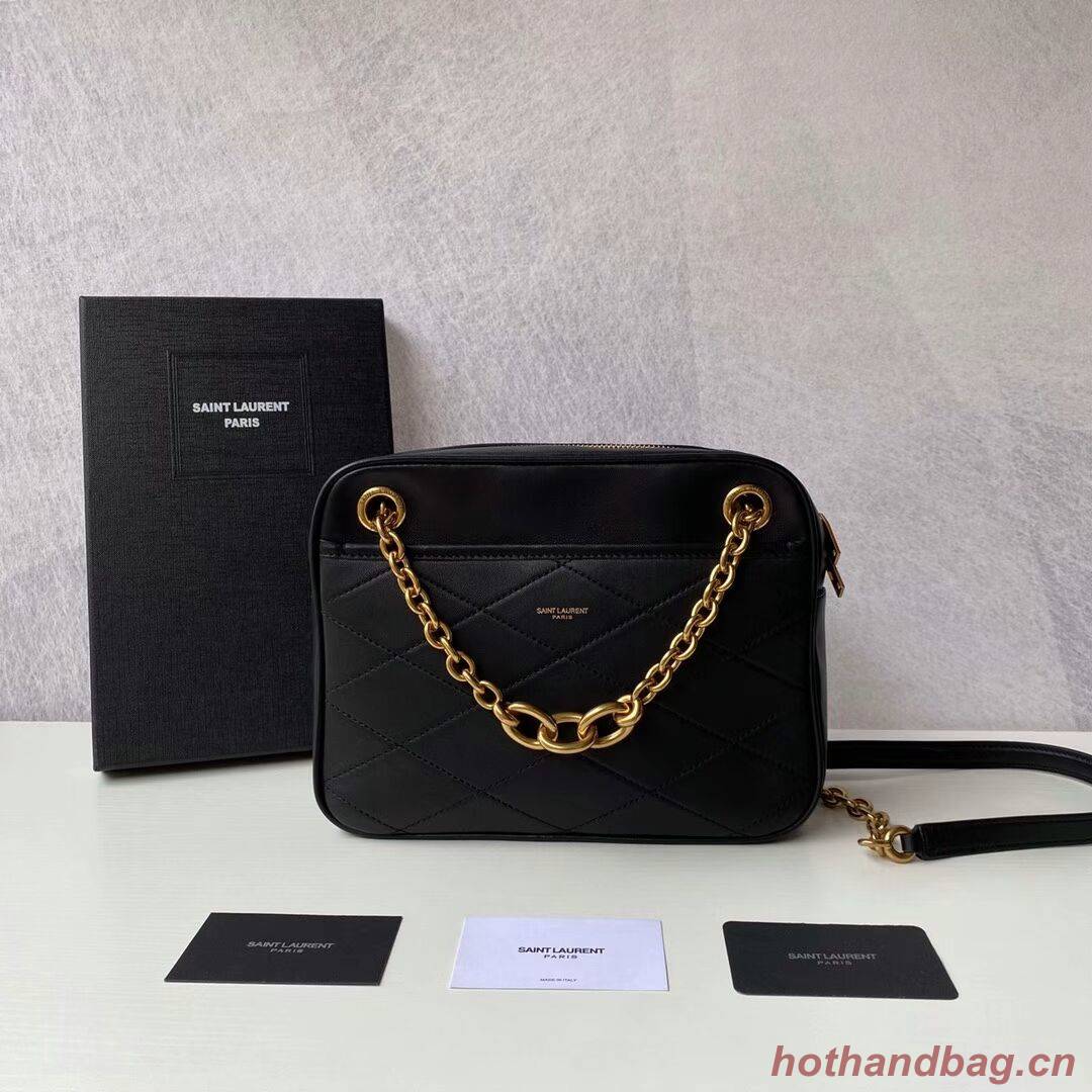 YSL LE MAILLON SMALL CHAIN BAG IN QUILTED LAMBSKIN 6693081 black