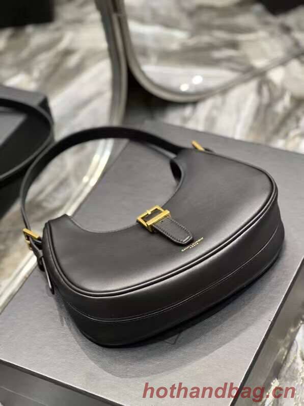 YSL LE FERMOIR HOBO BAG IN SHINY LEATHER 6726152 black