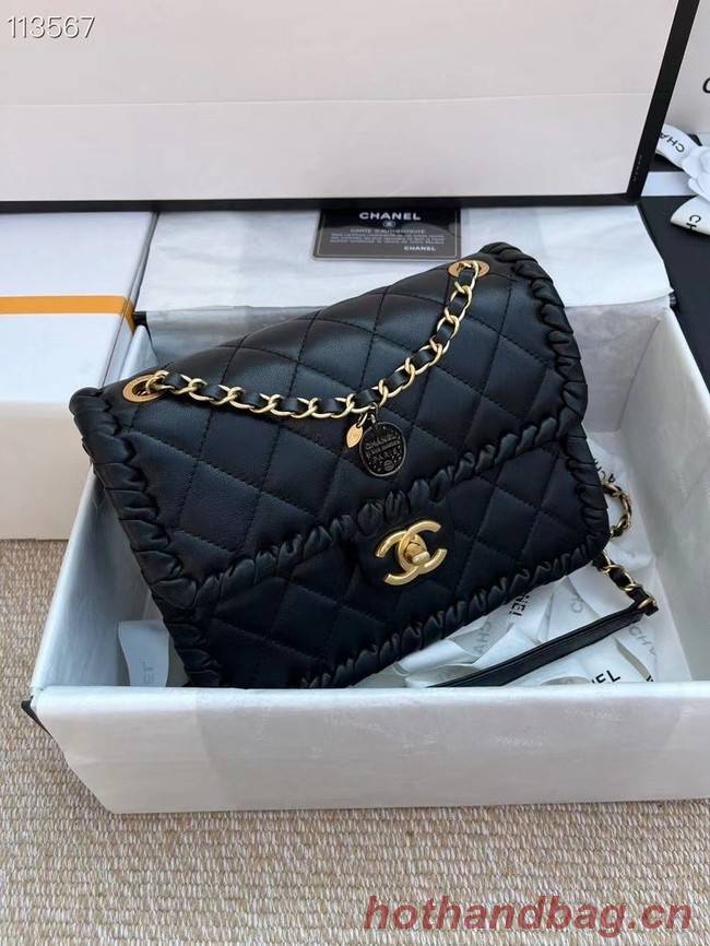 Chanel Classic Flap Shoulder Bag Original Sheepskin leather AS6075 black