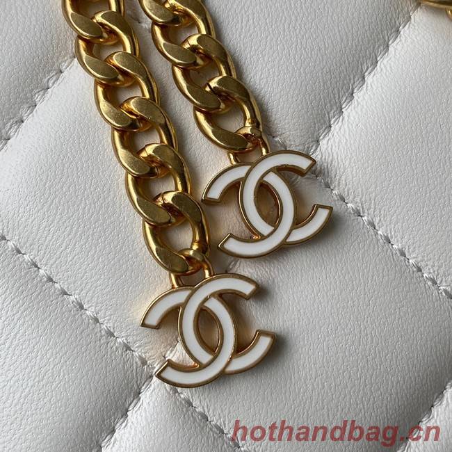 Chanel SMALL Lambskin FLAP BAG AS1793 white